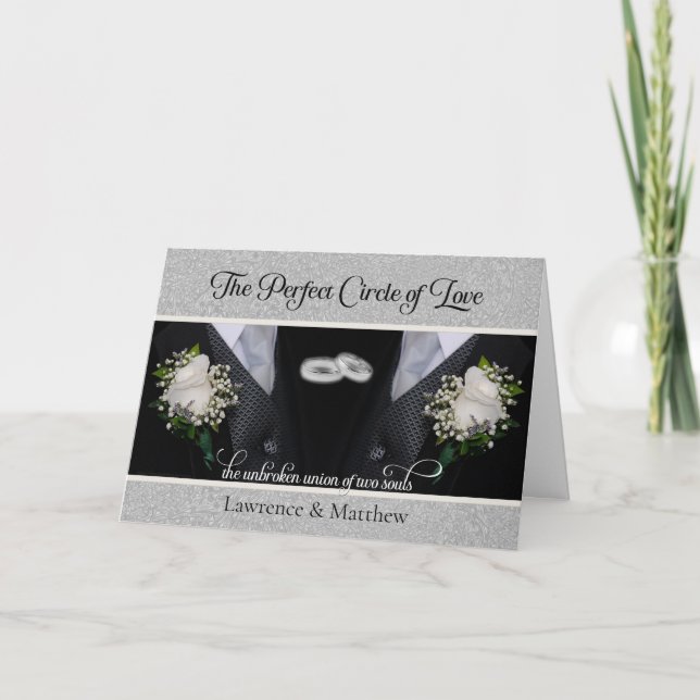 Gay Wedding Circle of Liebe Herzlichen Glückwunsch Karte (Vorderseite)