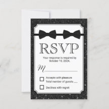 Gay Wedding Double Bow Krawatte Black Glitzer UAWG
