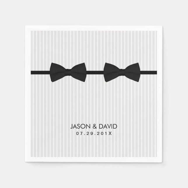 Gay Wedding Double Bow Krawatte Classic Serviette (Vorderseite)