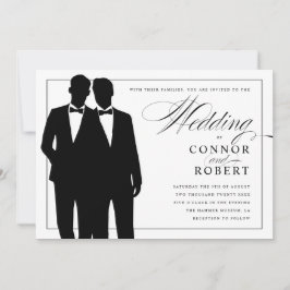 Gay Wedding Einladung zwei Grooms Silhouetten