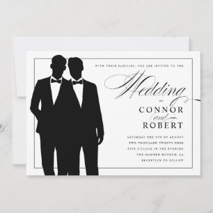 Gay Wedding Einladung zwei Grooms Silhouetten