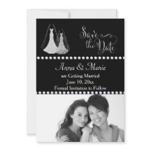 Gay Wedding Foto Save the Date Silver