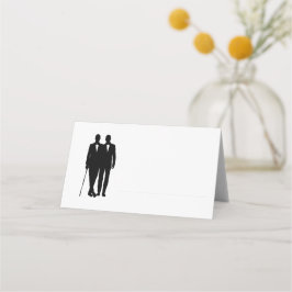 Gay Wedding Grooms Fine Line for Name Platzkarte