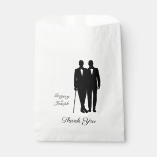 Gay Wedding Grooms mit Namen Danke Geschenktütchen
