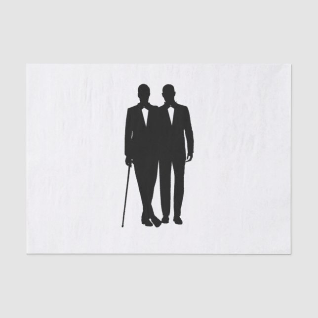 Gay Wedding Grooms Seidenpapier (Vorderseite)