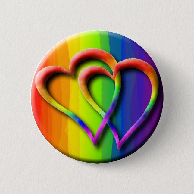 Gay Wedding Hearts Pride Parade LGBT Liebe Button (Vorderseite)