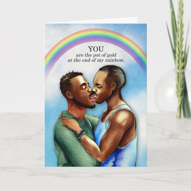 Gay Wedding Jubiläum Afrikanisches amerikanisches  Karte (Vorderseite)