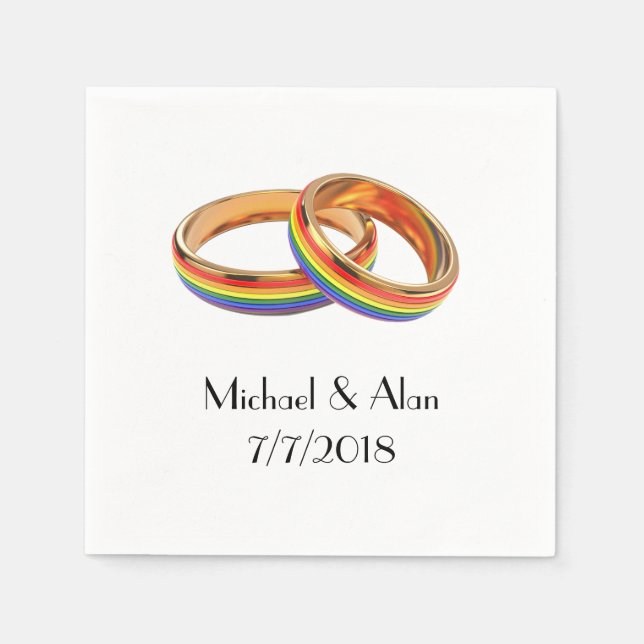 Gay Wedding Napkins mit Hochzeitsrennen Serviette (Vorderseite)