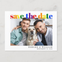Gay Wedding Rainbow Foto Save the Date