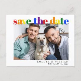 Gay Wedding Rainbow Foto Save the Date Ankündigungspostkarte