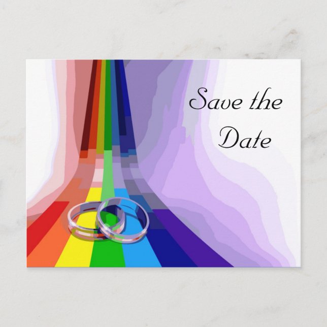 Gay Wedding Save the Date Ankündigungspostkarte (Vorderseite)