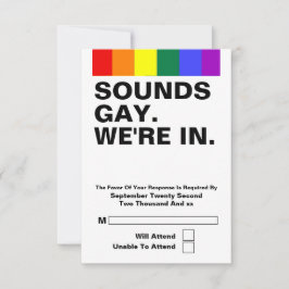 Gay Wedding Sounds Gay Wir sind in UAWG RSVP Karte