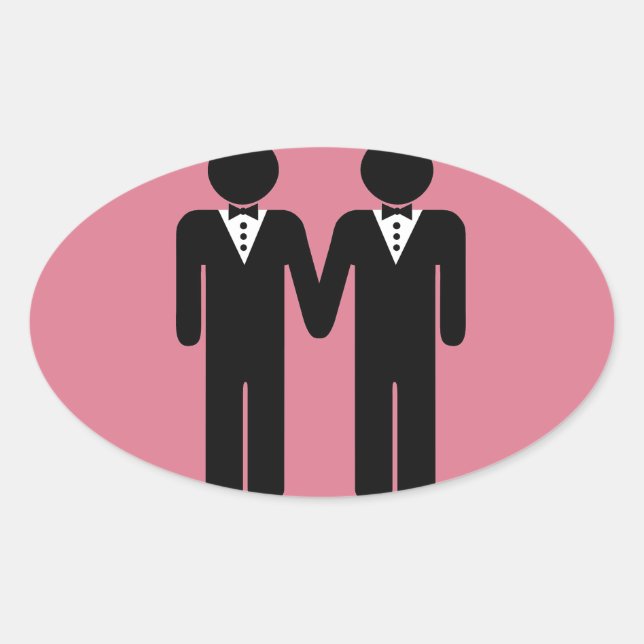 GAY WEDDING TOPPER MEN -.pnng Ovaler Aufkleber (Vorderseite)