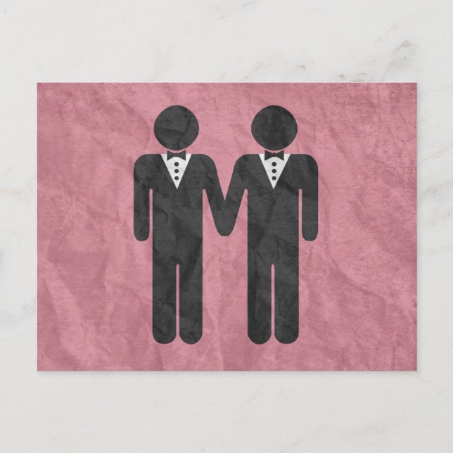 GAY WEDDING TOPPER MEN -.pnng Postkarte (Vorderseite)