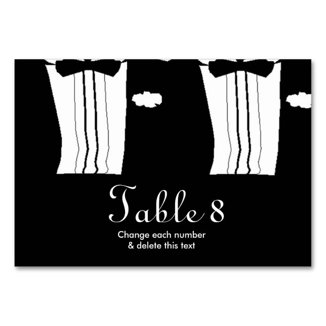 Gay Wedding Tuxedos Tischnummern (Vorderseite)