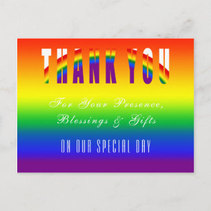 Gay Wedding Vielen Dank LGBT Gay Pride Party Postkarte