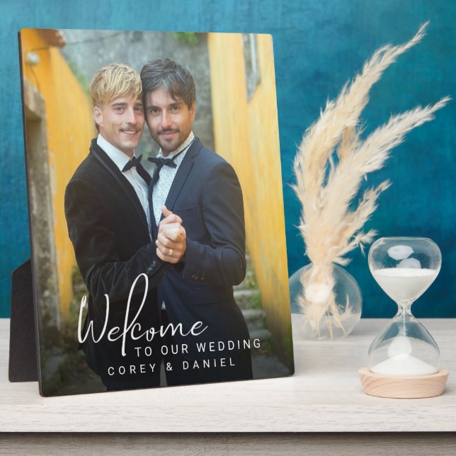 Gay Wedding Welcome Two Grooms Foto Fotoplatte (Seite)