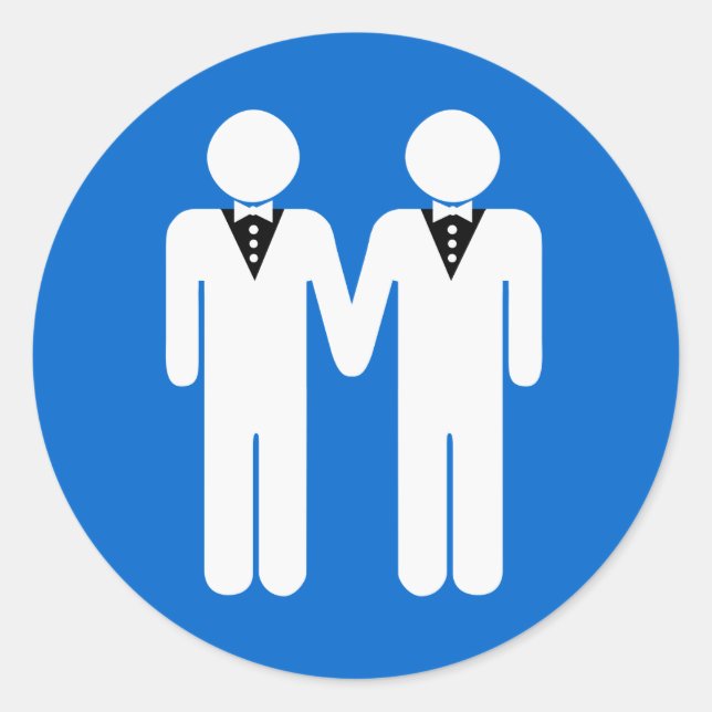 GAY WEDING TOPPER RUNDER AUFKLEBER (Vorderseite)