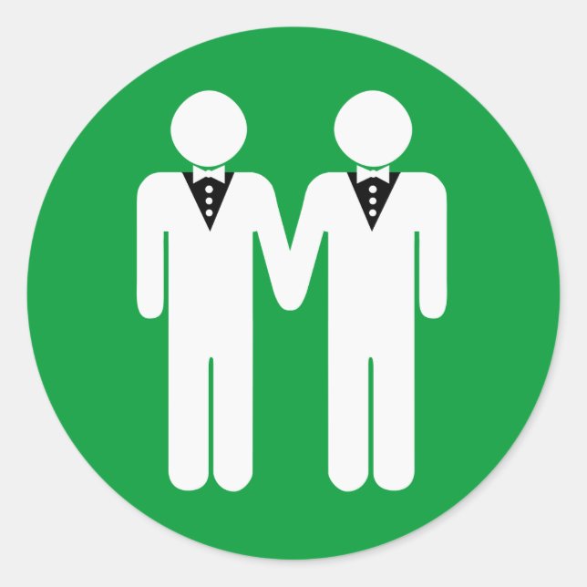 GAY WEDING TOPPER RUNDER AUFKLEBER (Vorderseite)