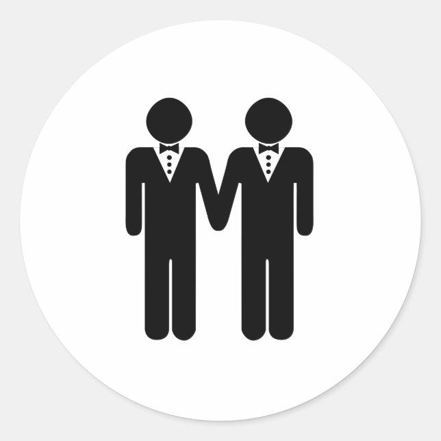 GAY WEDING TOPPER RUNDER AUFKLEBER (Vorderseite)