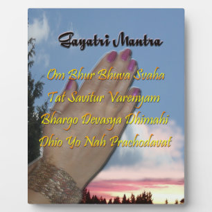 Gayatri Mantra Gebet Om Bhur Bhuvah, Plaque Fotoplatte