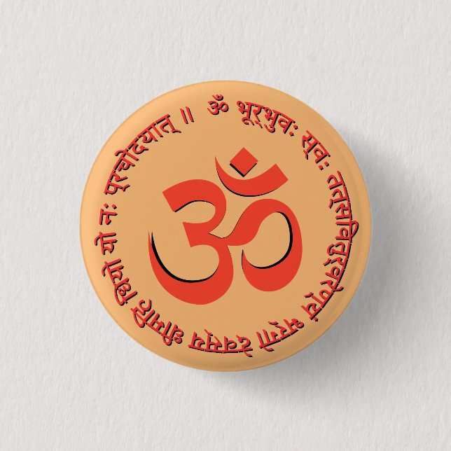 Gayatri Mantra "Om Bhur Bhuva Swah" Button (Vorderseite)