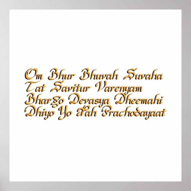 Gayatri Mantra Poster (Vorne)