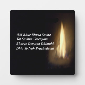Gayatri Mantra Prayer Om / Aum Bhur Bhuvah, Plaque Fotoplatte