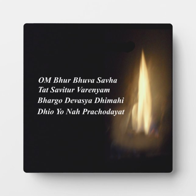 Gayatri Mantra Prière Om / Aum Bhur Bhuvah, Plaque (Devant)