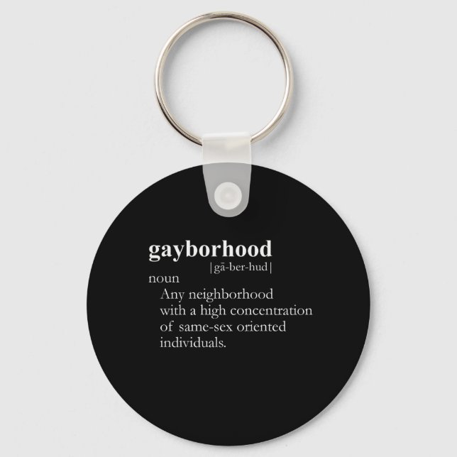 GAYBORHOOD (Definition) Schlüsselanhänger (Vorderseite)