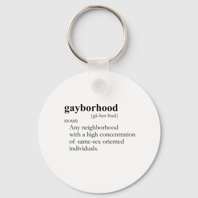 GAYBORHOOD / GAY SLANG T - SHIRT SCHLÜSSELANHÄNGER (Vorderseite)