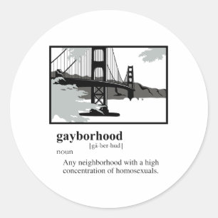 GAYBORHOOD RUNDER AUFKLEBER
