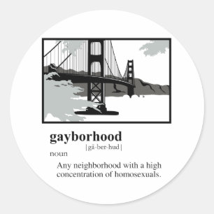 GAYBORHOOD RUNDER AUFKLEBER