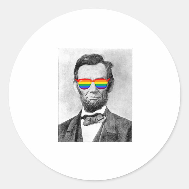 Gaybraham Lincoln Runder Aufkleber (Vorderseite)