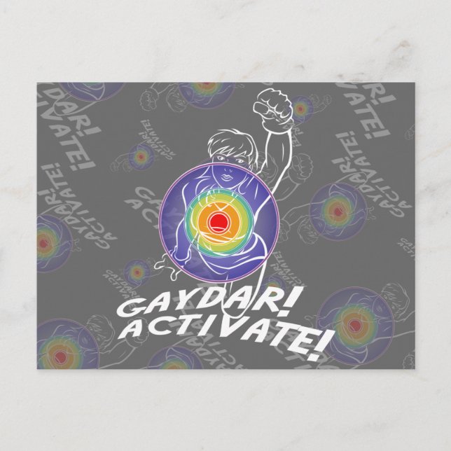 Gaydar! Aktivieren! Rainbow Lesbian Postkarte (Vorderseite)