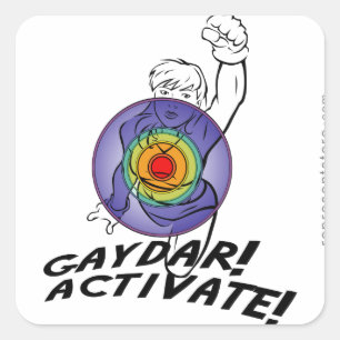 Gaydar! Aktivieren Sie! Regenbogen-Lesbe Quadratischer Aufkleber