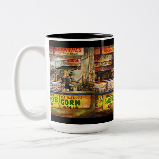 Gaye Elise Beda, elegant, künstlerisch, Coney Isla Zweifarbige Tasse (Links)