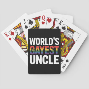 Gayest Uncle LGBTQ Gay Pride der Welt Ally Rainbow Spielkarten