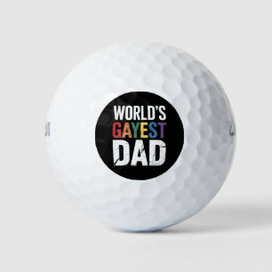 Gayest Vater LGBTQ Gay Pride Ally Rainbow Golfball