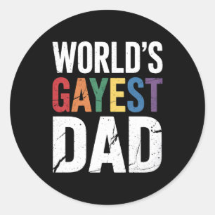 Gayest Vater LGBTQ Gay Pride Ally Rainbow Runder Aufkleber