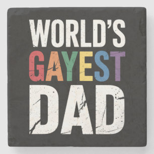 Gayest Vater LGBTQ Gay Pride Ally Rainbow Steinuntersetzer
