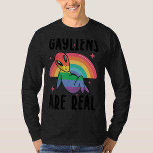Gayliens sind echte Regenbogen Ufo Lgbt Gay Alien  T-Shirt