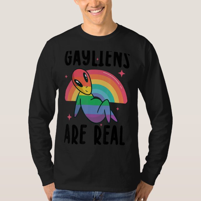 Gayliens sind echte Regenbogen Ufo Lgbt Gay Alien  T-Shirt (Vorderseite)