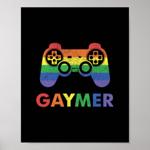 Gaymer Gay Pride Regenbogen Gamer Gaming Lgbtq Poster