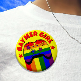 Gaymer Girl Niedlich Gay Gamer Rainbow Flag Button
