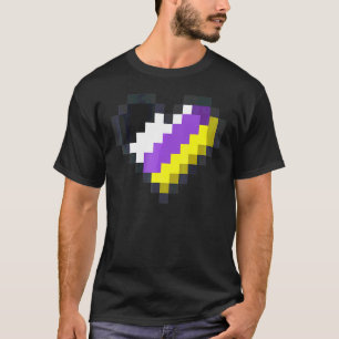 Gaymer Lgbt Retro Pride Nonbinary Gamer Pixel Hea T-Shirt