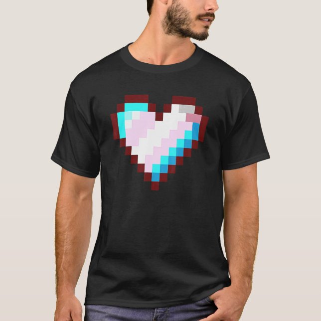 Gaymer Lgbt Retro Pride Transgender Gamer Pixel H T-Shirt (Vorderseite)