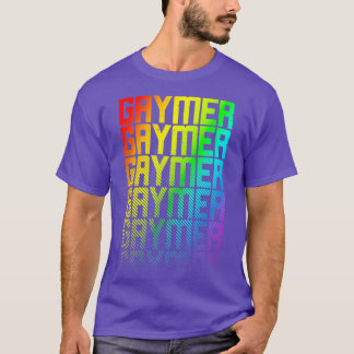 Gaymer LGBTQ Rainbow Gay Pride Textanzeige Grafik T-Shirt