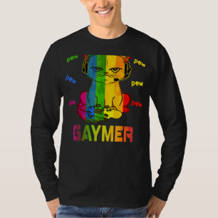 Gaymer Purride Cat Video Game Gamer Lgbtq Rainbow T-Shirt