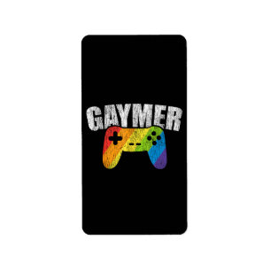 Gaymer Rainbow Flag Gaming Lesbian Gay Bisexual LG Adressaufkleber